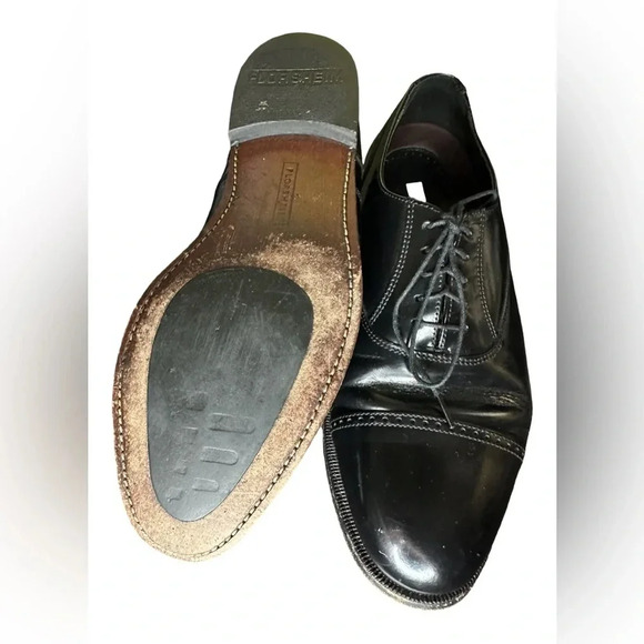 Florsheim Lexington 20382 Black Leather Cap Toe Oxford Mens Dress Shoes US 8.5 - Picture 2 of 4